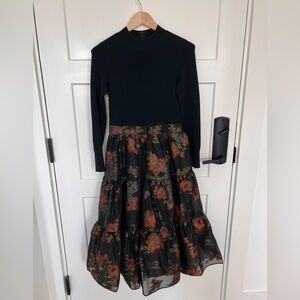 Ted Baker - London.  Audria Knit Bodice Midi Dress With Tiered Skirt- Size 2